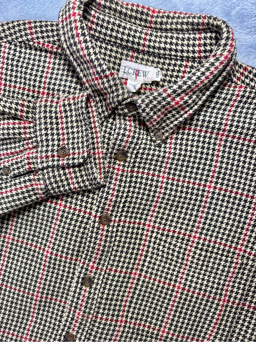 Vintage J.Crew Oarsman Heavyweight Houndstooth Button Down XXL